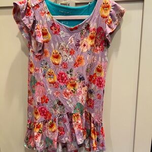 Posh Peanut Purple Floral Kids Dress